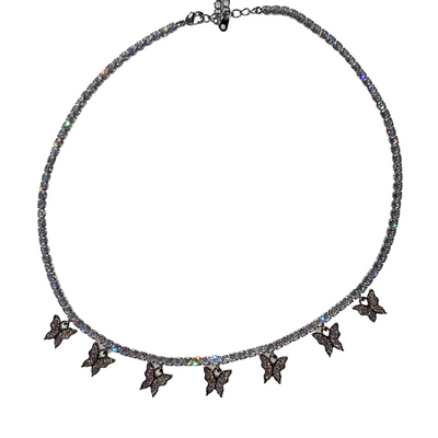 Flutter Me Mini Butterfly Necklace In Silver - The Serre Collection