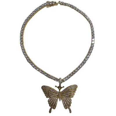 Fly Me Out Butterfly Tennis Necklace - The Serre Collection